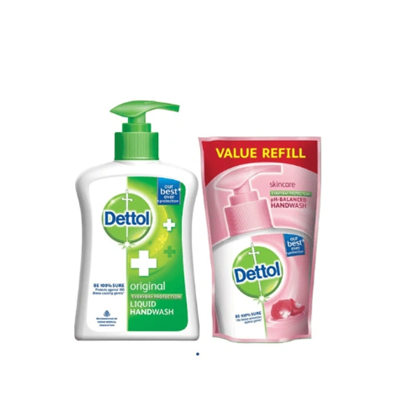 Dettol Original Handwash Pump 200 ml + 1 Refill Pouch Free