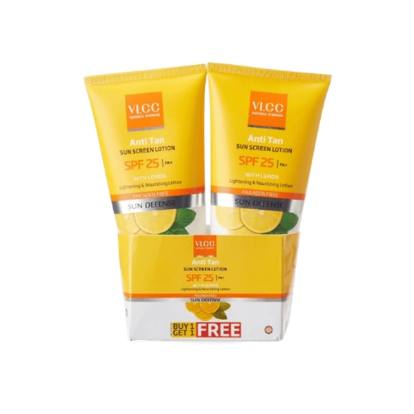 VLCC Anti Tan Sun Screen Lotion SPF 25 PA+F With Lemon 2U X 150ml