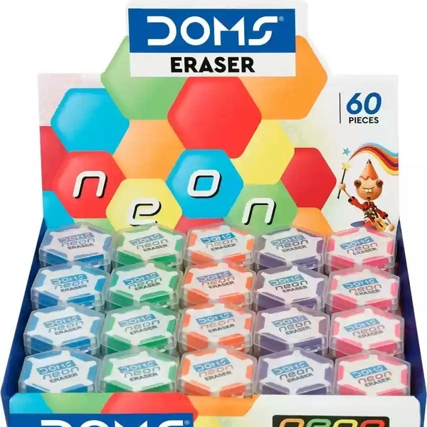 Doms Neon Eraser  - 60 Pieces
