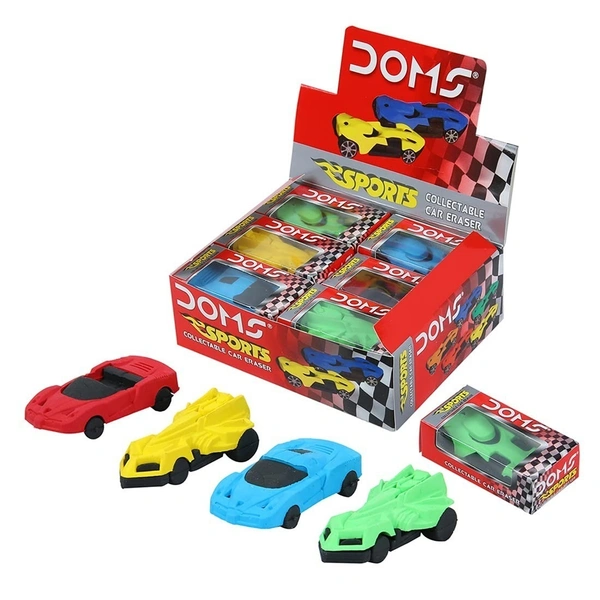 Doms Sport Car Eraser - 12 Pieces
