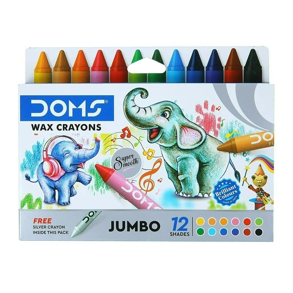 Doms Jumbo Wax Crayons 12 Shade - 1 Piece