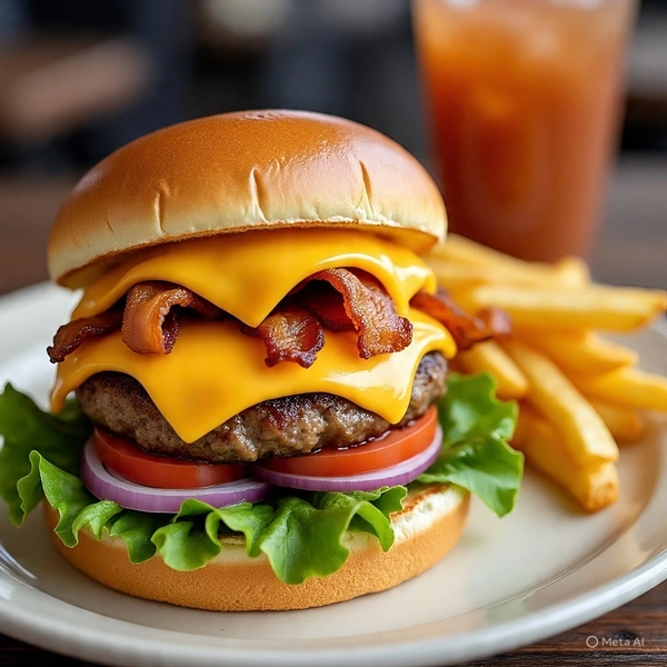 Double Omelette Cheese Burger - Regular