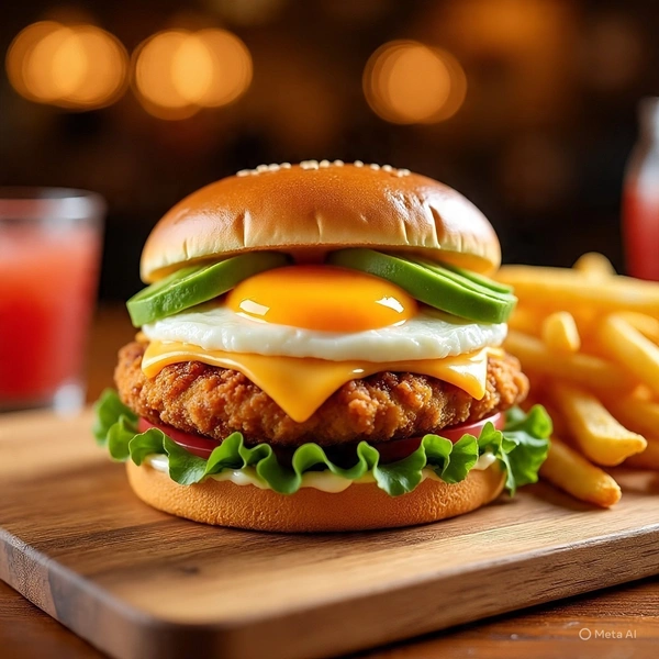 Omelette Chicken Burger - Regular