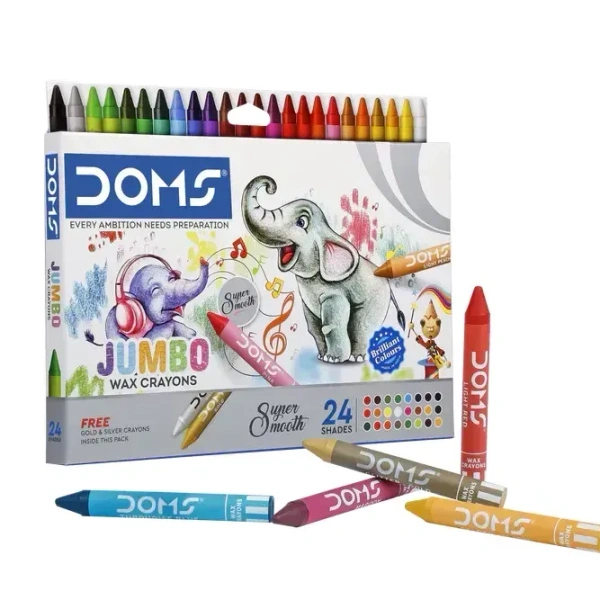 Doms Jumbo Wax Crayons 24 Shade  - 1 Piece