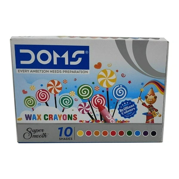 Doms Wax Crayons 10 Shade  - 10 Pieces