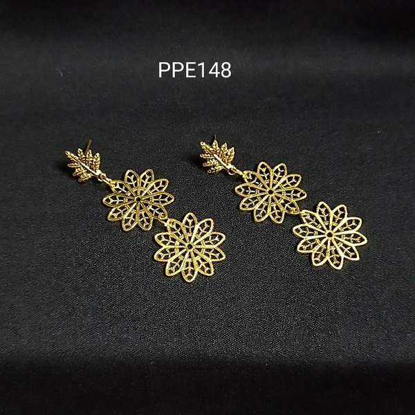 RdE Jewellery Hub PPE148 GOLDEN LONG EARRING - GOLDEN