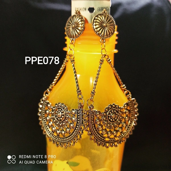 RdE Jewellery Hub PPE078 GOLDEN LONG EARRING - GOLDEN