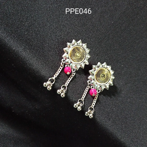 RdE Jewellery Hub PPE046 FANCY SILVER WITH GOLDEN TOP - SILVER WITH GOLDEN