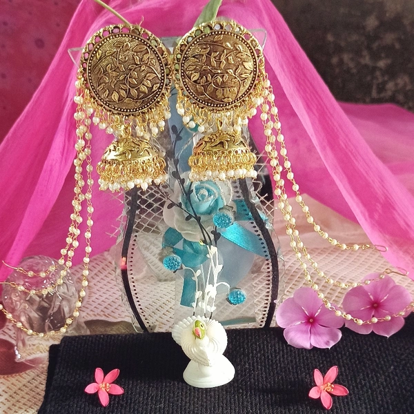 RdE Jewellery Hub PPE037 TRADITIONAL GOLDEN JHUMKA - GOLDEN