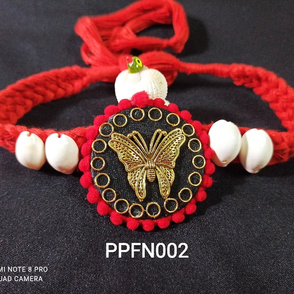 RdE Jewellery Hub PPFN002 DESIGNER RED COLOUR FEBRIC NECKLACE - RED