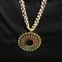RdE Jewellery Hub PPN002 KUNDAN CHAIN LONG TRENDY NECKLACE - GOLDEN