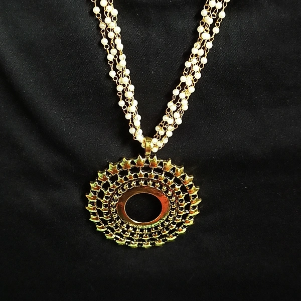 RdE Jewellery Hub PPN002 KUNDAN CHAIN LONG TRENDY NECKLACE - GOLDEN
