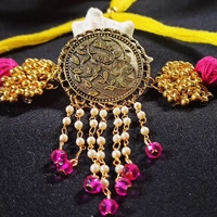RdE Jewellery Hub PPN053 DESIGNER GOLDEN AND PINK COMBINATION CHOKER - YELLOW AND PINK WITH GOLDEN