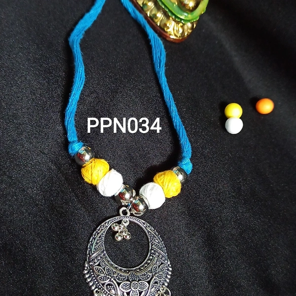 RdE Jewellery Hub PPN034 SKY WITH YELLOW AND WHITE COMBINATION FANCY NECKLACE - SKY 