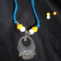 RdE Jewellery Hub PPN034 SKY WITH YELLOW AND WHITE COMBINATION FANCY NECKLACE - SKY 