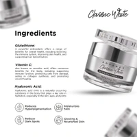 classic white Classic White Korean Whitening Face Cream – Brightening & Moisturizing Skincare with Niacinamide & Herbal Extracts – Dark Spot Remover & Anti-Aging Day/Night Cream – 10ml - 