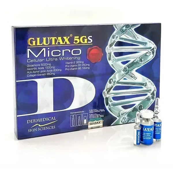 Glutax 5GS 10 Sessions Micro Cellular Ultra Whitening Injection – Premium Skin Whitening Solution - 5gs