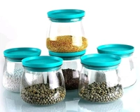 Plastic Airtight Container Jar Set For Kitchen - 900  ml Set Of 6 Made In India - Blue, 6pc