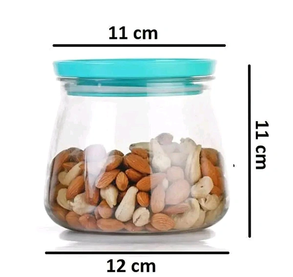 Plastic Airtight Container Jar Set For Kitchen - 900  ml Set Of 6 Made In India - Blue, 6pc
