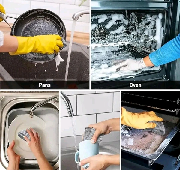 Dishwashing Rags Stainless Steel Scrubber Pack Of 5