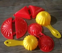 Plastic 3 Pcs Storage Basket & Samosa, Laddu, Ghughara,Kachori Mold For Kitchen(4 Pcs)