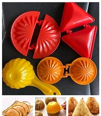 Plastic 3 Pcs Storage Basket & Samosa, Laddu, Ghughara,Kachori Mold For Kitchen(4 Pcs)