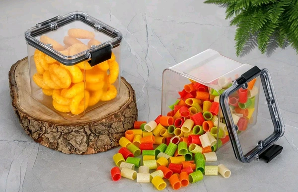 700ml 4pc Transparent Plastic Storage Jar 