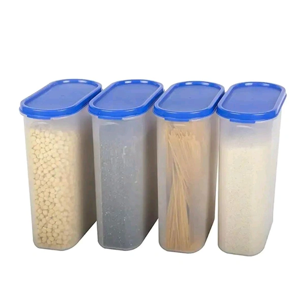 Plastic Oval Modular Container Storage Jar 2500ml , Pack Of 4 - 4pc