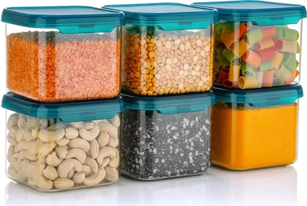 500ml BPA Free Airtight Kitchen Storage Containers - 6pc - Cyan Aqua, 6pc