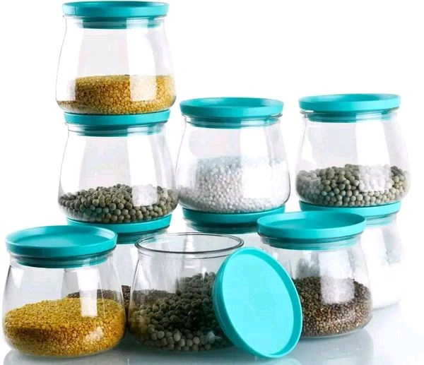 Plastic Airtight Container Jar Set For Kitchen - 900  ml Set Of 6 Made In India - Blue, 12pc