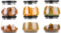 Plastic Airtight Container Jar Set For Kitchen - 900  ml Set Of 6 Made In India - Black, 6pc