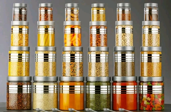 Airtight Transparent Plastic Jars 24pc