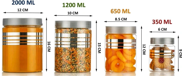Airtight Transparent Plastic Jars 24pc