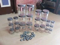 Airtight Transparent Plastic Jars 24pc