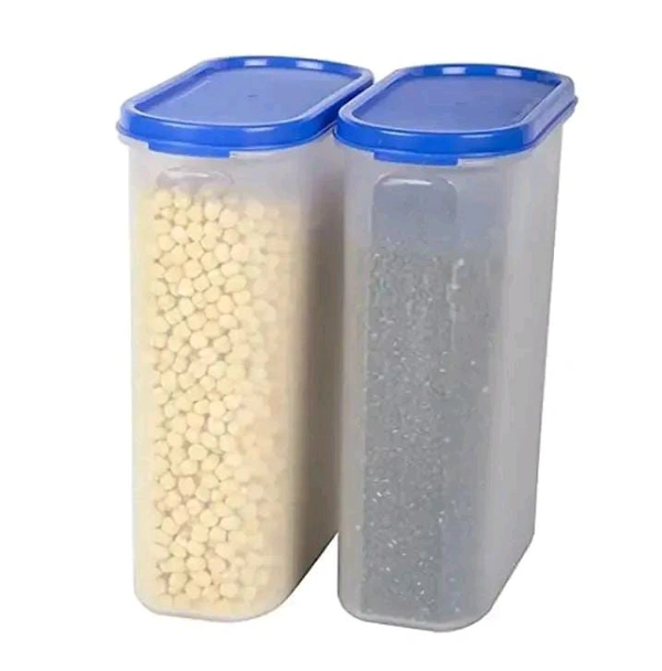 Plastic Oval Modular Container Storage Jar 2500ml , Pack Of 4 - 2pc