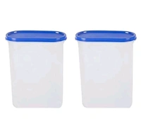 Plastic Oval Modular Container Storage Jar 2500ml , Pack Of 4 - 2pc