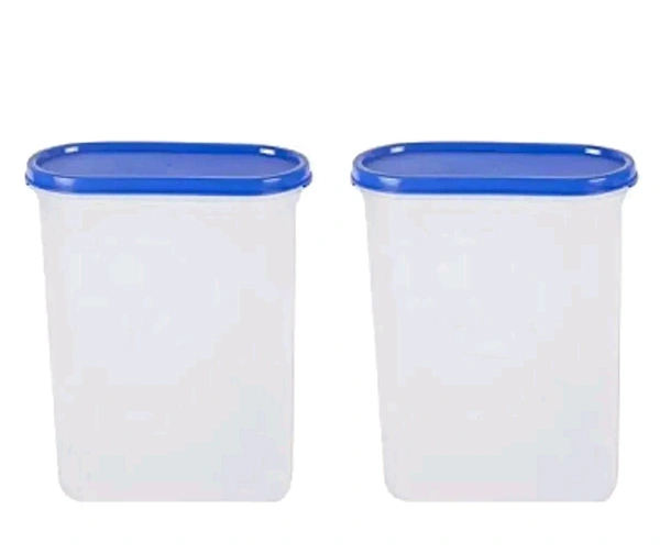 Plastic Oval Modular Container Storage Jar 2500ml , Pack Of 4 - 2pc