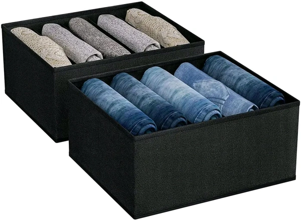 Clothes Drawer Organizer for Jeans - Black