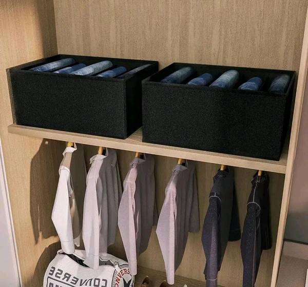 Clothes Drawer Organizer for Jeans - Black