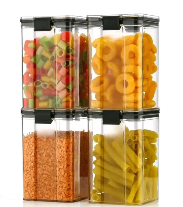 1100ml Transparent Airtight Container Jar - 4pc