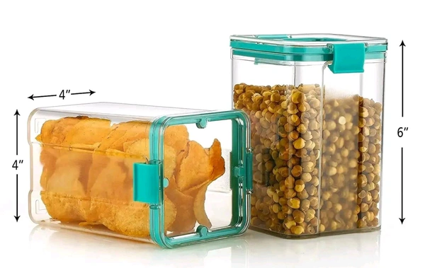 1100ml Transparent Airtight Container Jar - 4pc