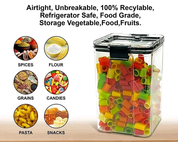 1100ml Transparent Airtight Container Jar - 4pc