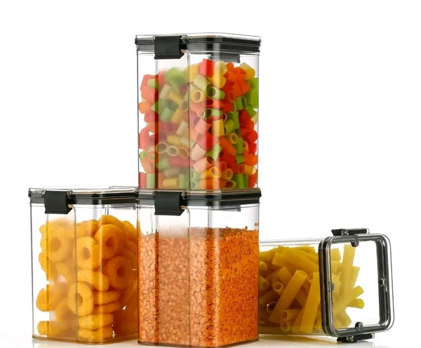 1100ml Transparent Airtight Container Jar - 4pc