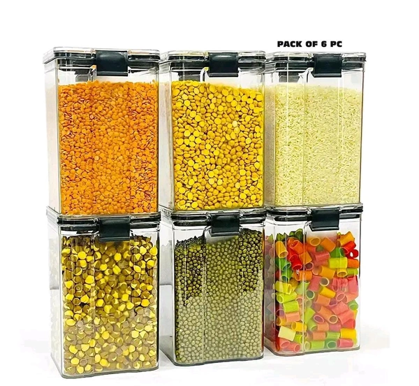 1100ml Transparent Airtight Container Jar - 6pc