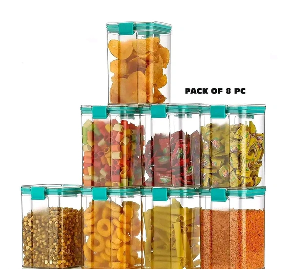 1100ml Transparent Airtight Container Jar - 8pc