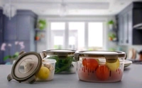 3PC Brown Plastic food Storage Container (600ml,1200ml,1800ml)