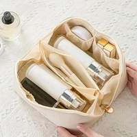 Large-Capacity Travel Cosmetic Bag Portable PU Makeup Pouch 
