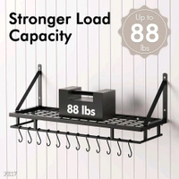 Wall Mounted Wrought-iron Storage Hanging Pots & Pan Rack/shelf