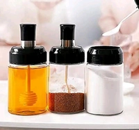 Plastic  Pickle, Ghee, Honey Jar Set of 3 Oil Dispenser Honey Dispenser Bottle Kitchen Seasoning Bottle Food Storage Jar Spice Jars Pickle Jar Borosilicate Plastic Jar (250 ML) 