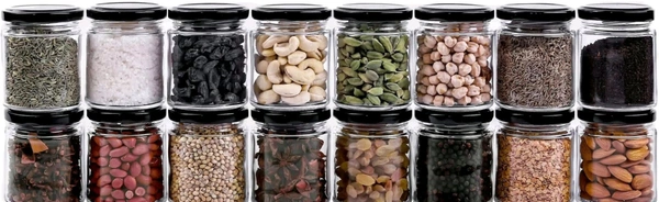 Kitchen Pickles Storage Jar - 200 Glass Grocery Containernbsp;nbsp;(Pack of 16, White)